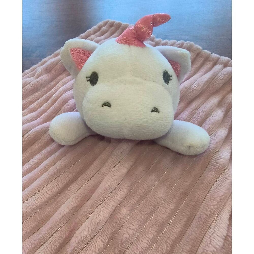 Unicorn Lovey Stuffed animal blanket Unbranded pink 11 x 11